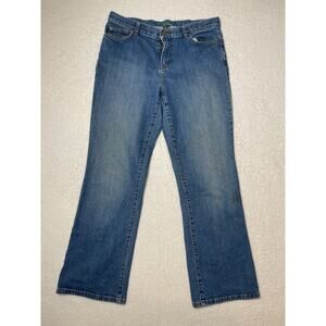 Lauren Jeans Co. Women's Casual Cotton Denim Straight Jeans Medium Wash 10